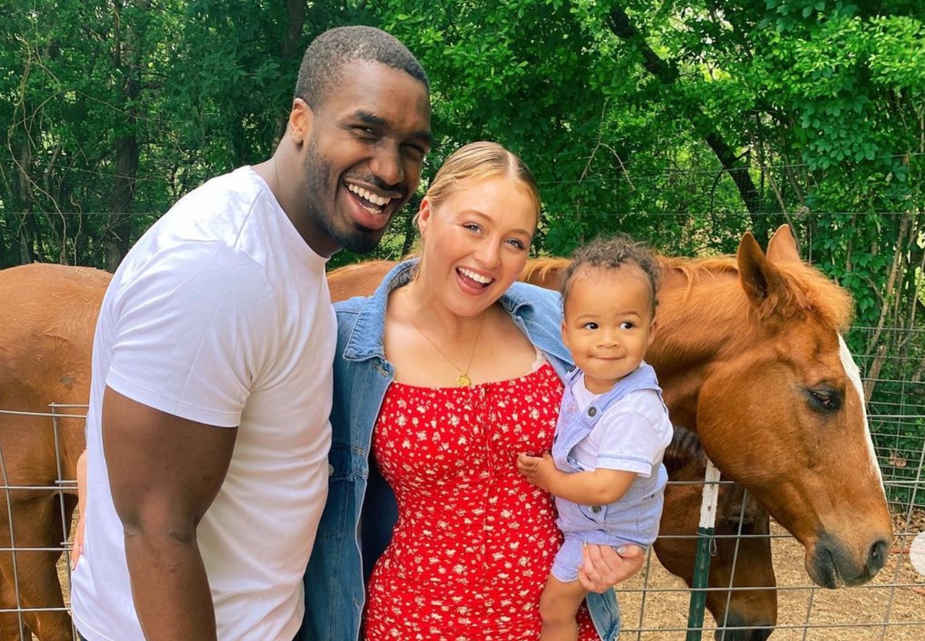 Iskra Lawrence with boyfriend Philip Payne and their son