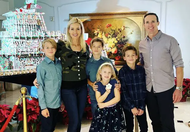 Drew Brees with his wife Brittney Brees and four children.