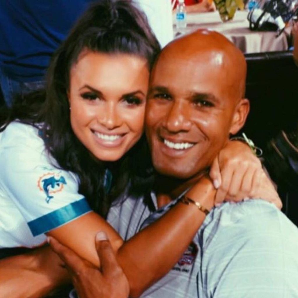 Joy Taylor with her brother Jason Taylor