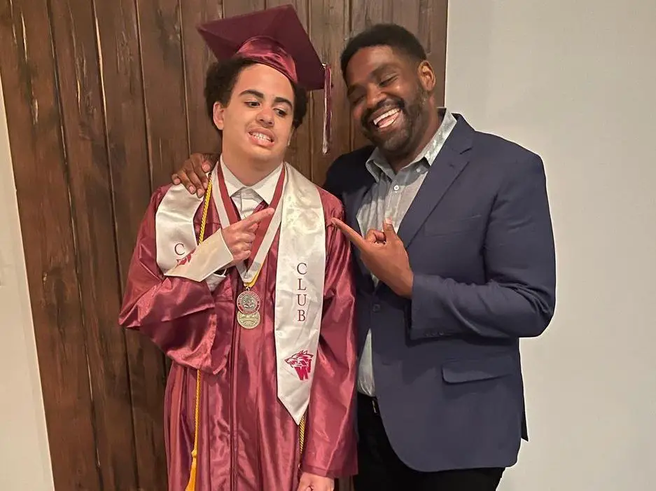 Ron Funches with his son Malcolm Funches
