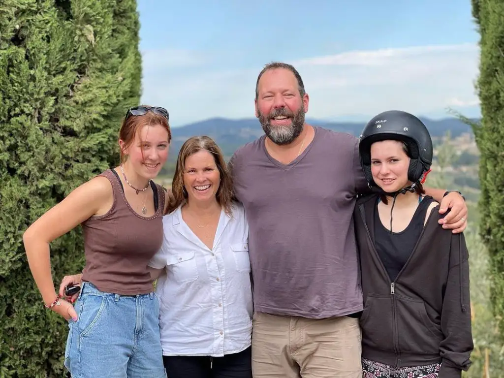 Bert Kreischer with his family in Tuscany