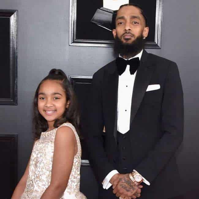 Nipsey Hussle and his daughter Emani Asghedom 