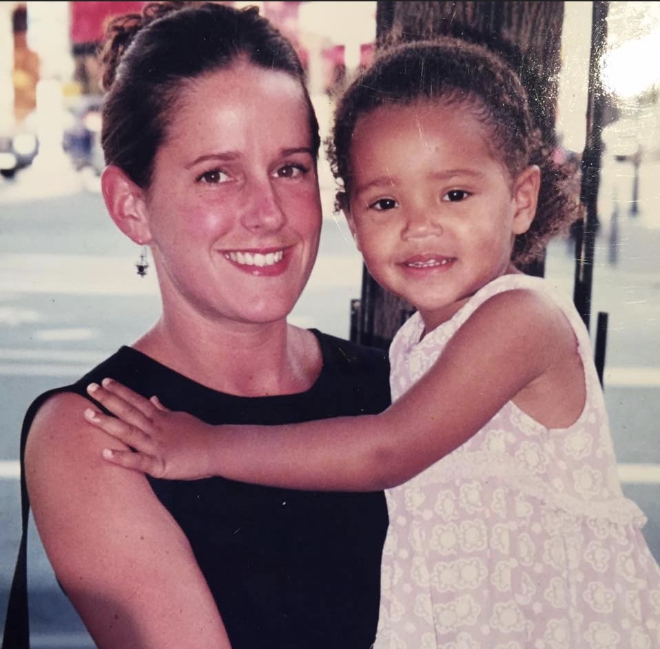 Baby Pieper James with mother Debra James