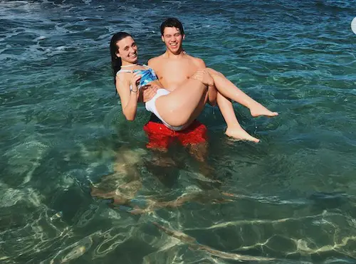 Hannah Meloche and boyfriend Jacob Hoexum Swimming