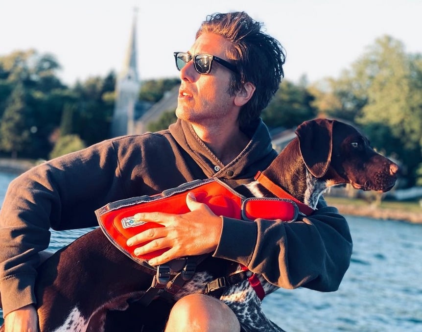 David Muir with his dog Axel