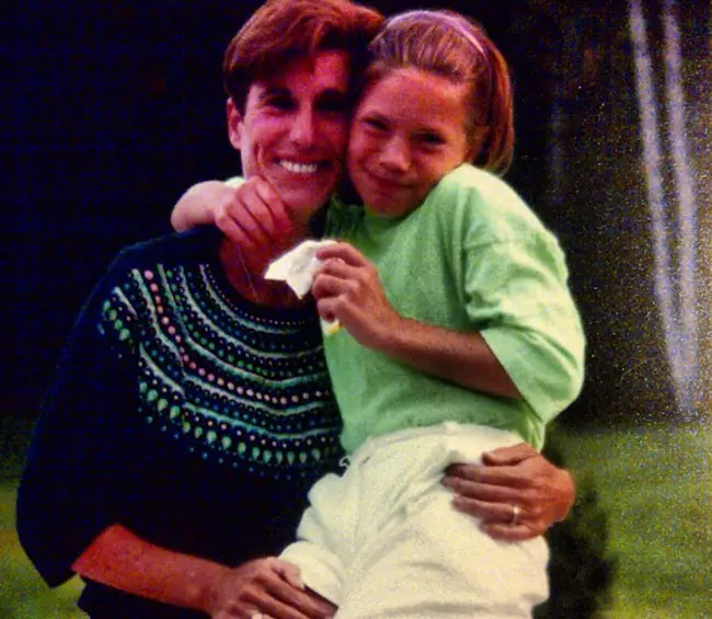 Young Linzey Rozon with mother Catherine Govan