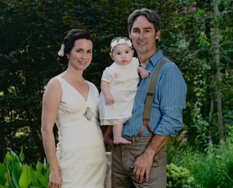 Mike Wolfe and wife Jodi Faeth with Daughter Charlie on their wedding day