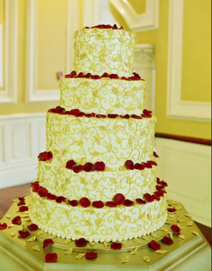 Rebecca Olson Gupta's wedding cake