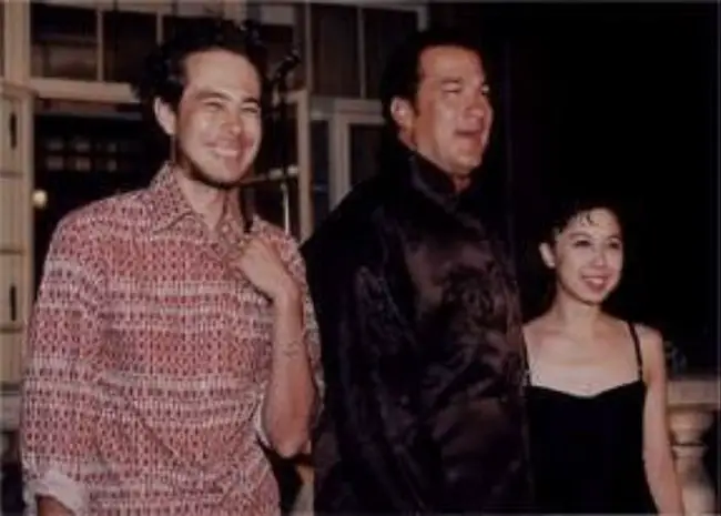 Steven Seagal with his children Kentaro and Ayako