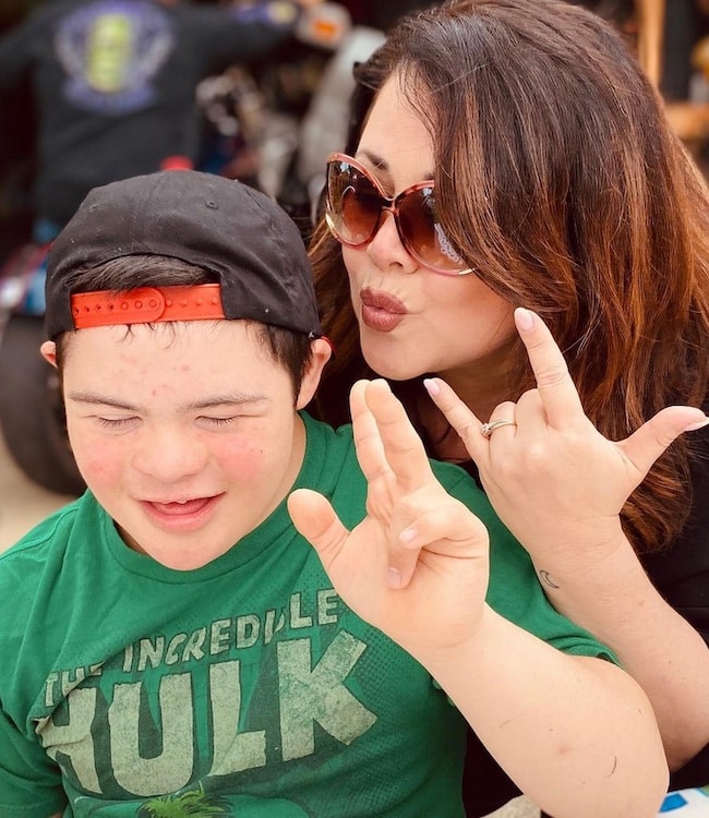 Vanessa Villanueva with son Noah Perez