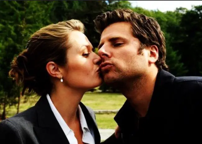 James Roday and Maggie Lawson kissing
