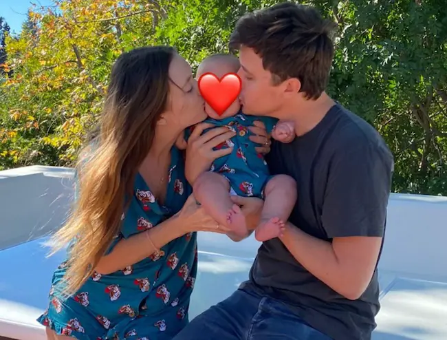 Austen Rydell and Billie Lourd with their baby son
