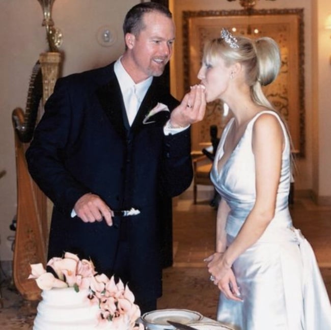 Stephanie Slemer and Mark McGwire on wedding day