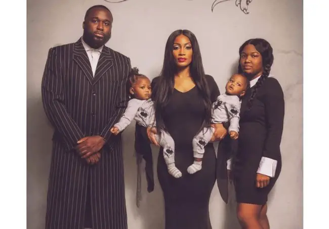 Erica Dixon with daughters and partner