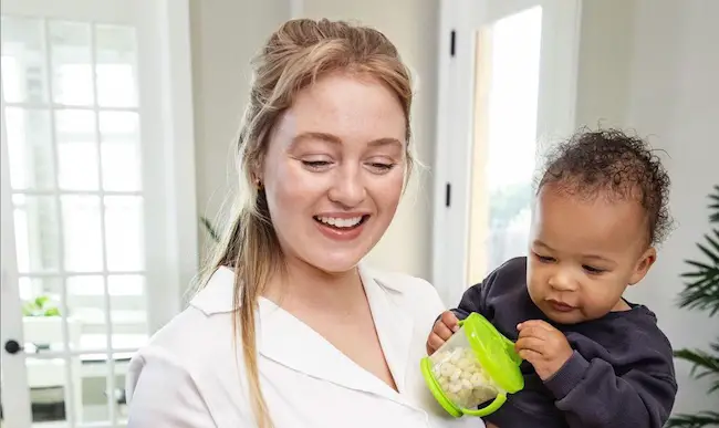 Iskra Lawrence with her baby son