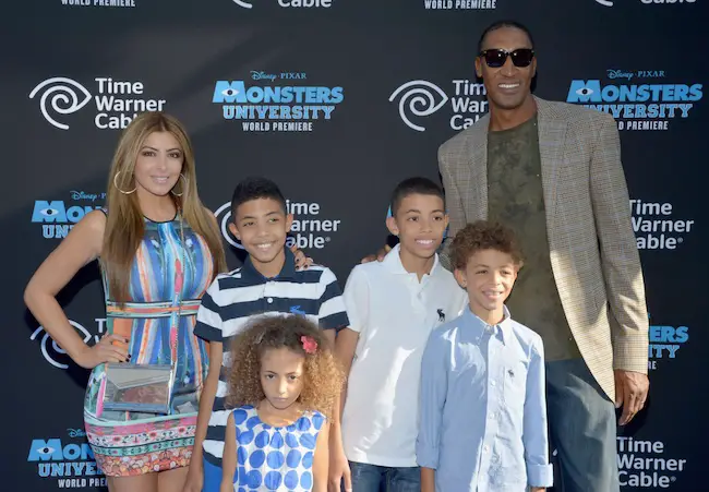Larsa Pippen with ex-husband Scottie Pippen and kids