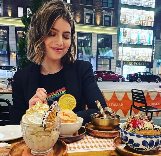 Sami Gayle eating dessert