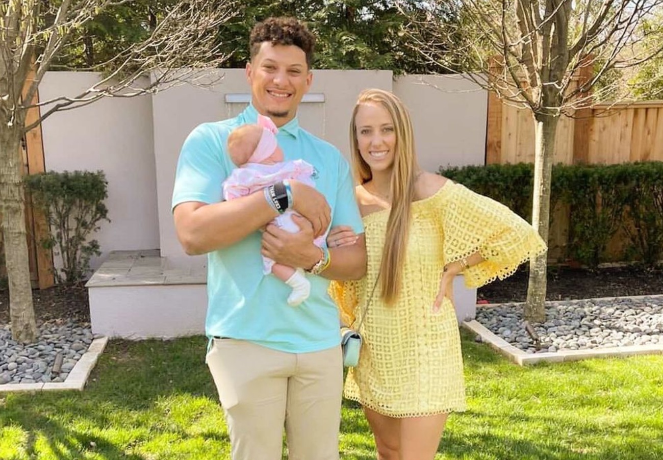 Brittany Matthews with Patrick Mahomes and daughter Sterling Skye Mahomes