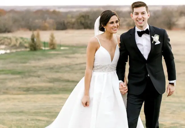 Coby Cotton and his wife Aubrey Ellet wedding picture