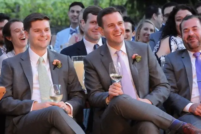 Guy Benson and his husband Adam Wise on their wedding day