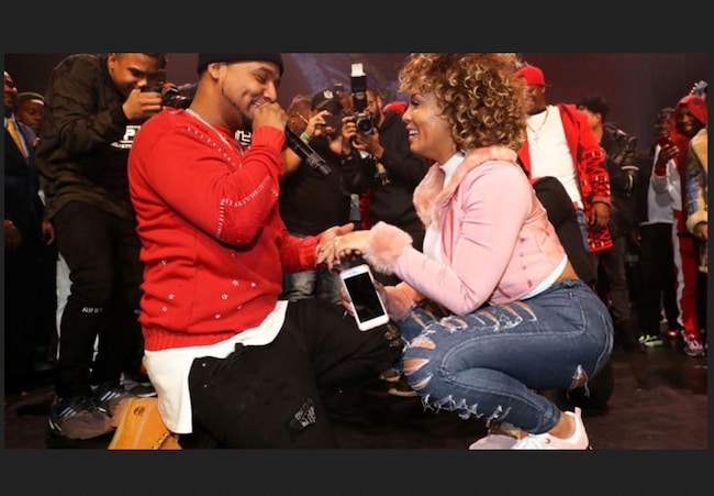 Juelz Santana proposing Kimbella Vanderhee