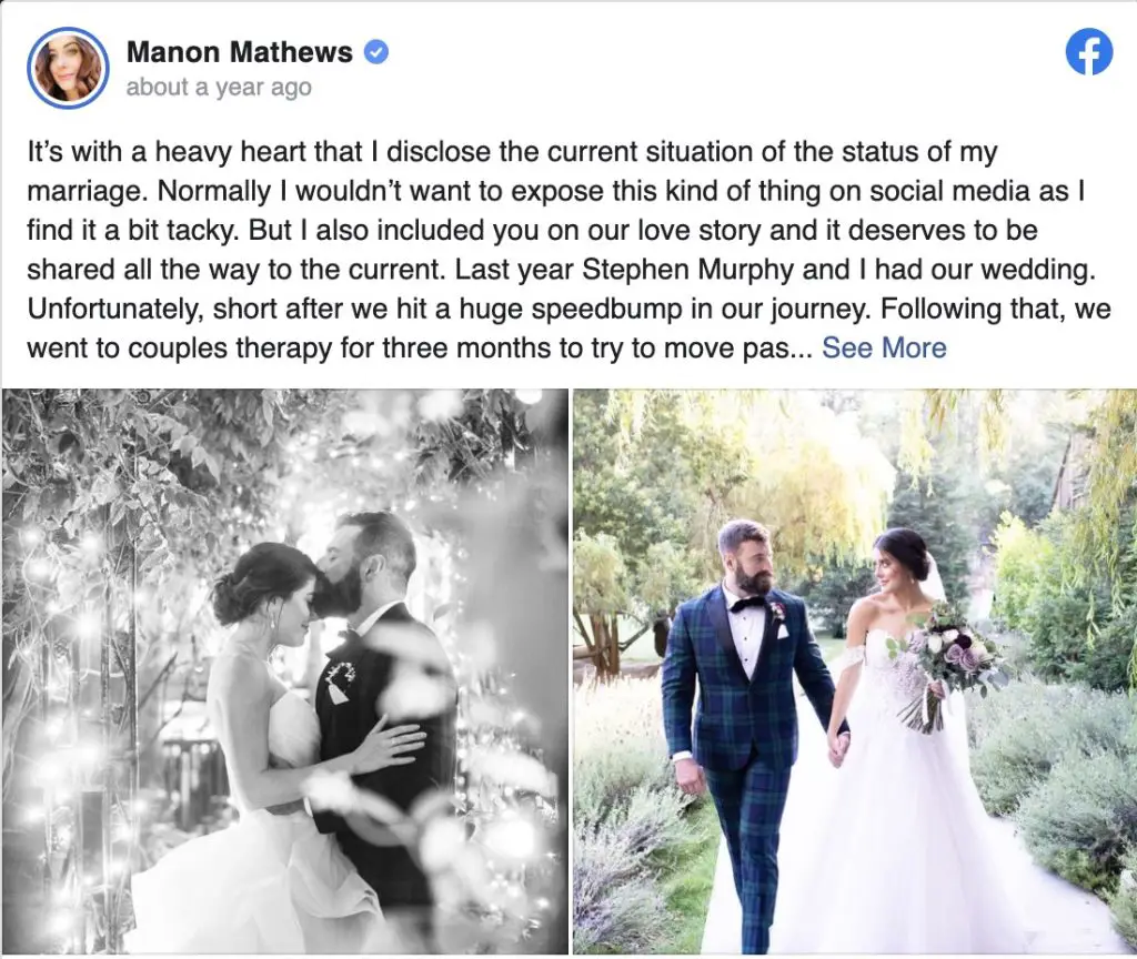 Manon Mathews Divorce Announcement
