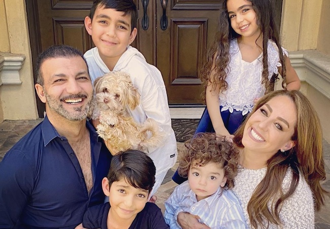 Shally Zomorodi with her husband Bruce Joon and their four children
