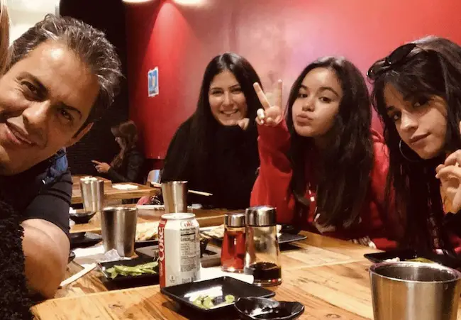 Sofia Cabello with her sister Camila Cabello and family
