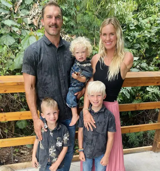 Adam Dirks with his wife Bethany Hamilton and their kids