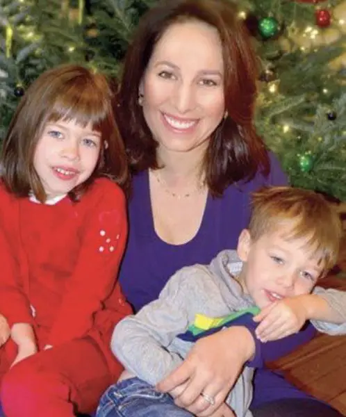 Nancy Cordes with her children Noah and Lily