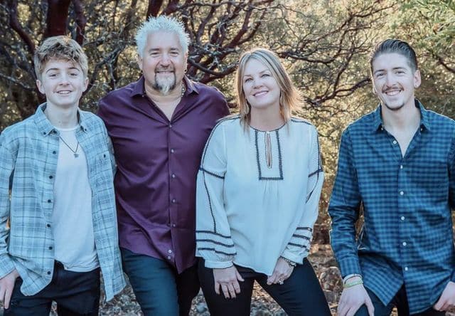 Hunter Fieri with parents Guy Fieri, Lori Fieri and brother Rider Fieri