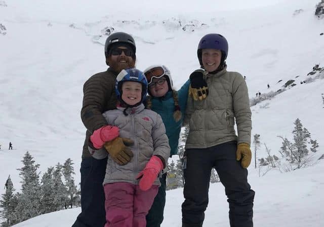 Chase Morrill with his wife and two daughters Maggie and Nori