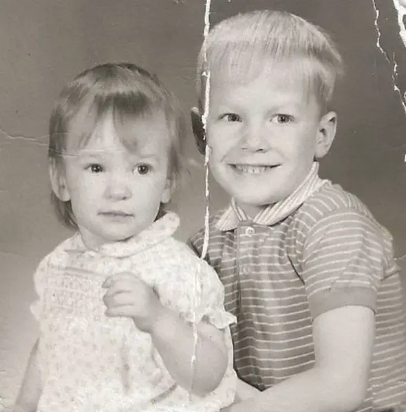 Young Eric Allan Kramer with his sister
