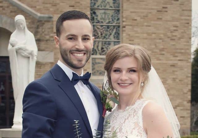 Kaitlin Bennett with husband Justin Moldow on their wedding day