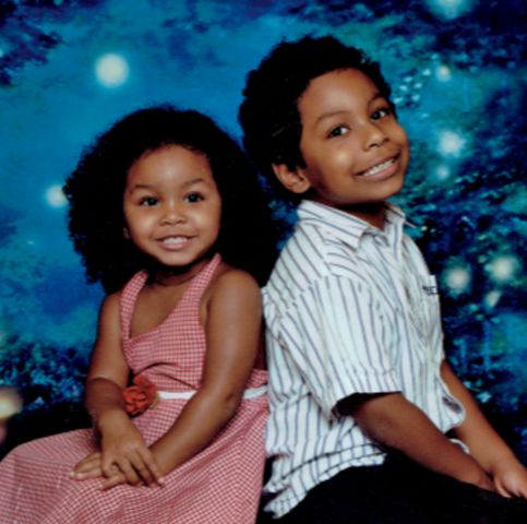 Young Miguel Leon Tyson with late sister Exodus Tyson