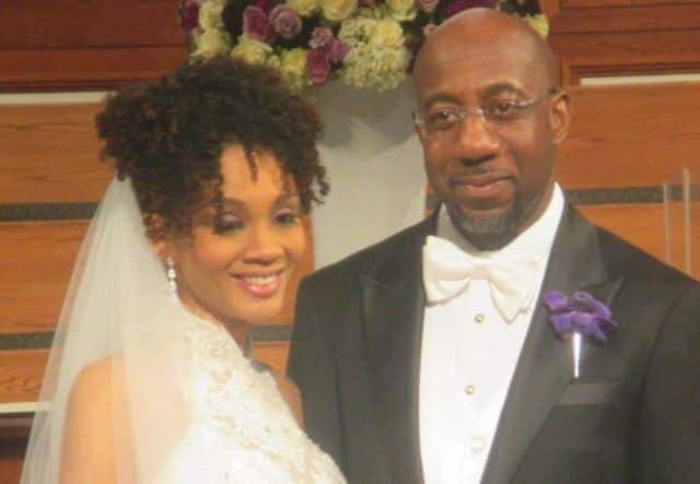 Ouleye Ndoye Warnock with her ex-husband Raphael Warnock on their wedding day