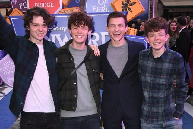 Tom Holland with his brothers