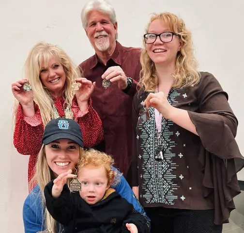 Amberley Snyder with her parents, sister and nephew