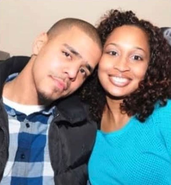 J. Cole with his wife Melissa Heholt