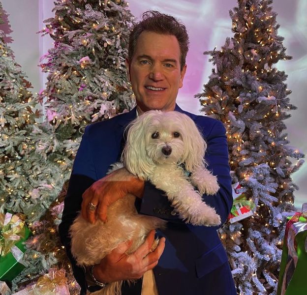 Chris Isaak with his dog