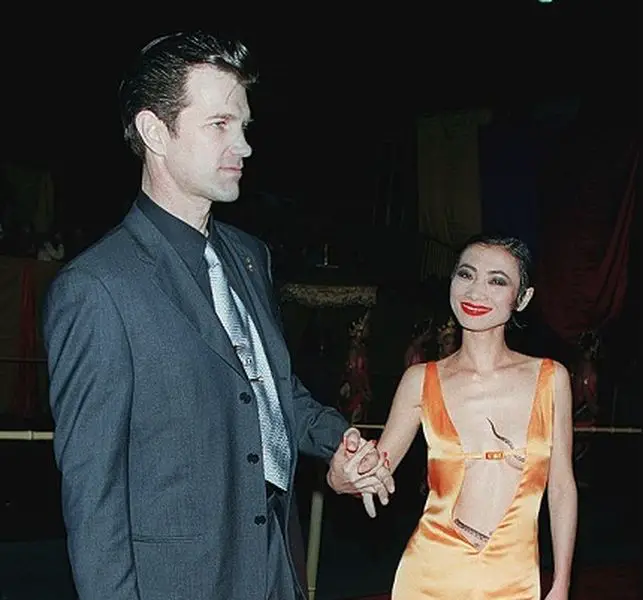 Chris Isaak with his ex-girlfriend Bai Ling
