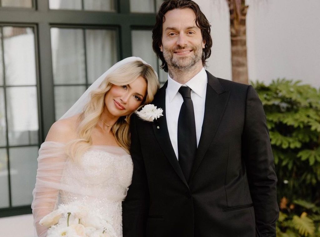 Kristin Taylor and Chris D'elia on their wedding day