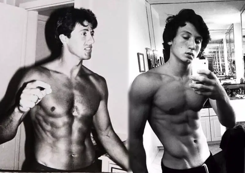 Young Sylvester Stallone and Dante Stallone