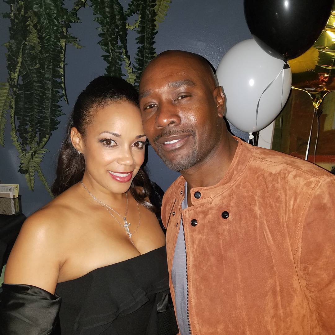 Pam Byse with her husband Morris Chestnut
