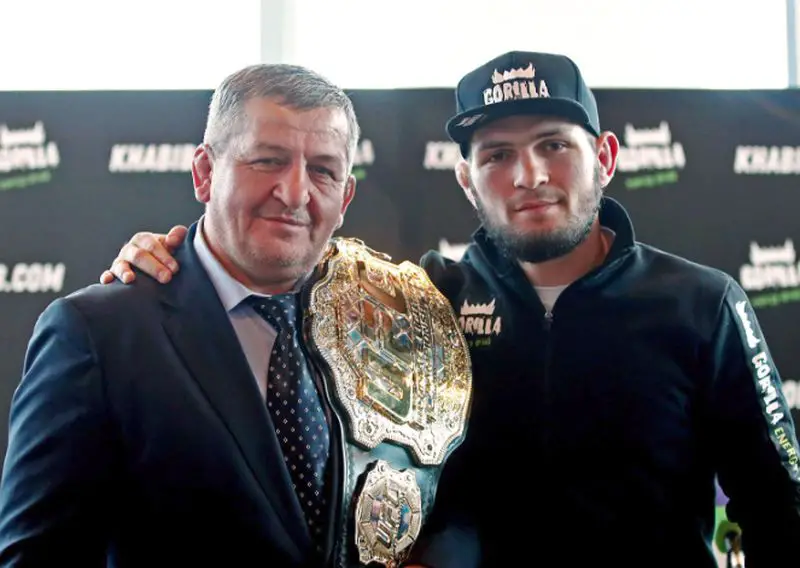 Khabib with his late father