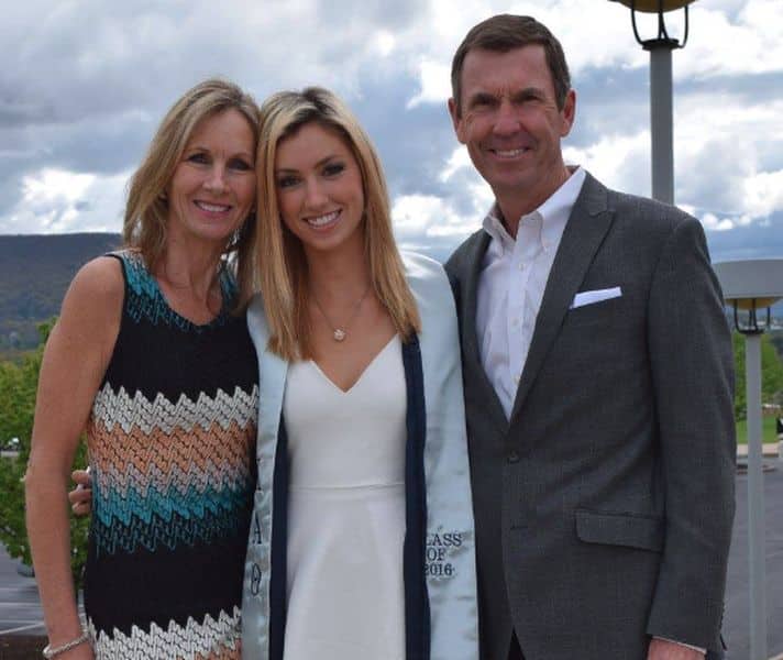 Alex Hogan with her parents