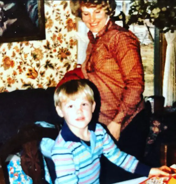 Young Jared Baker with his mother Sue Baker