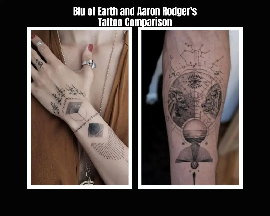 Blu of Earth and Aaron Rodger's Tattoo Comparison