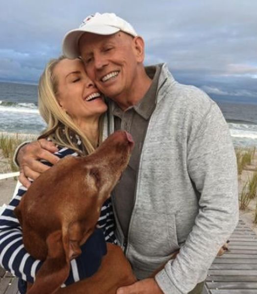 Peter McMahon with his wife Dana Perino and their dog