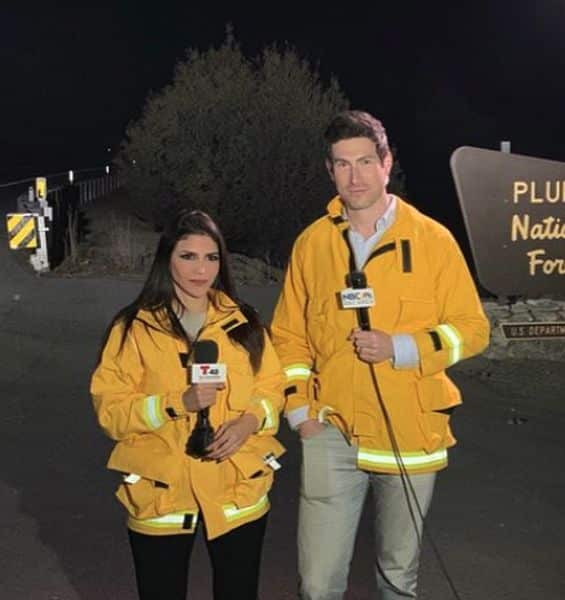 Sam Brock and wife Gabriela Dellan at work together